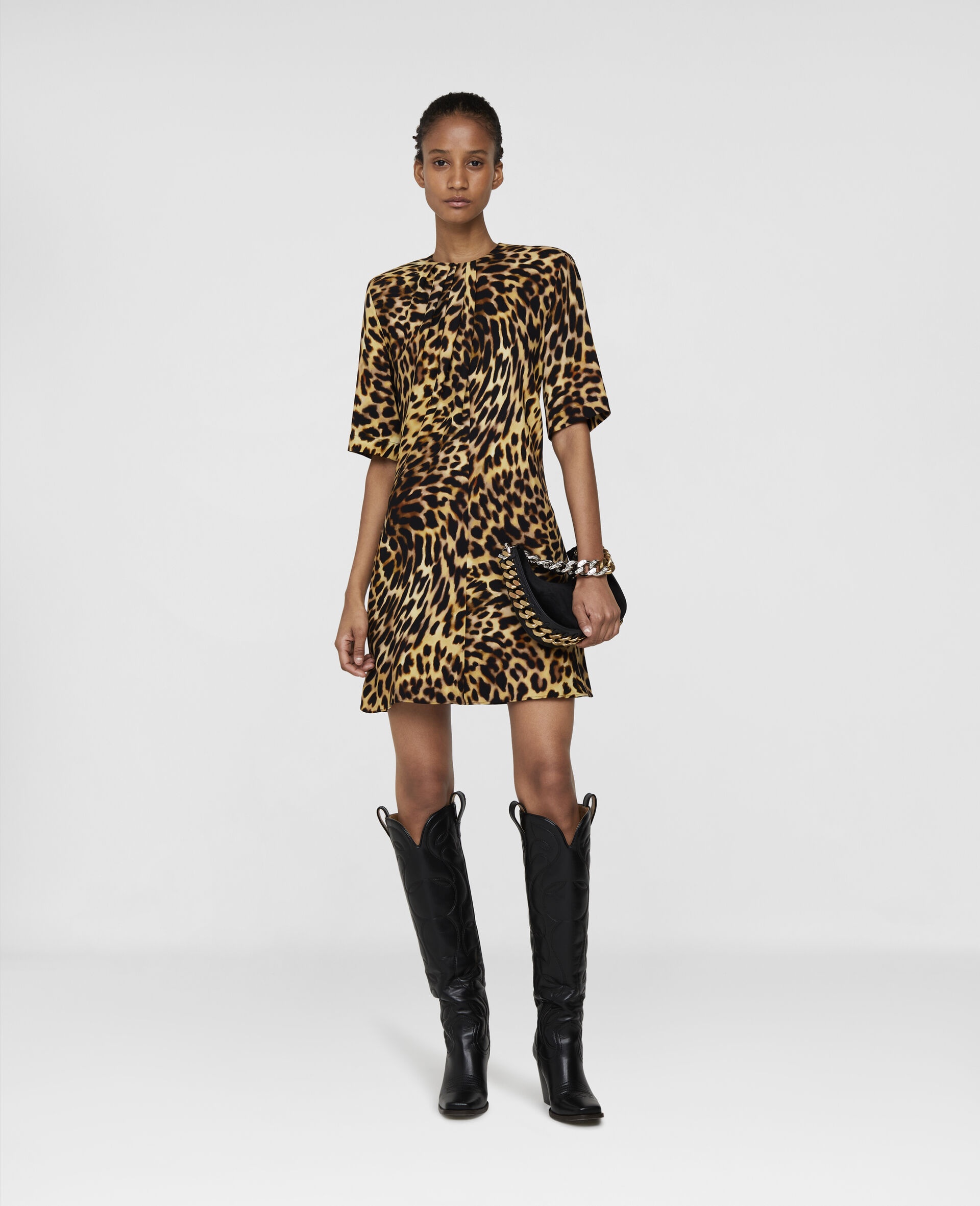 Falabella Chain Cheetah Mini Dress - 2