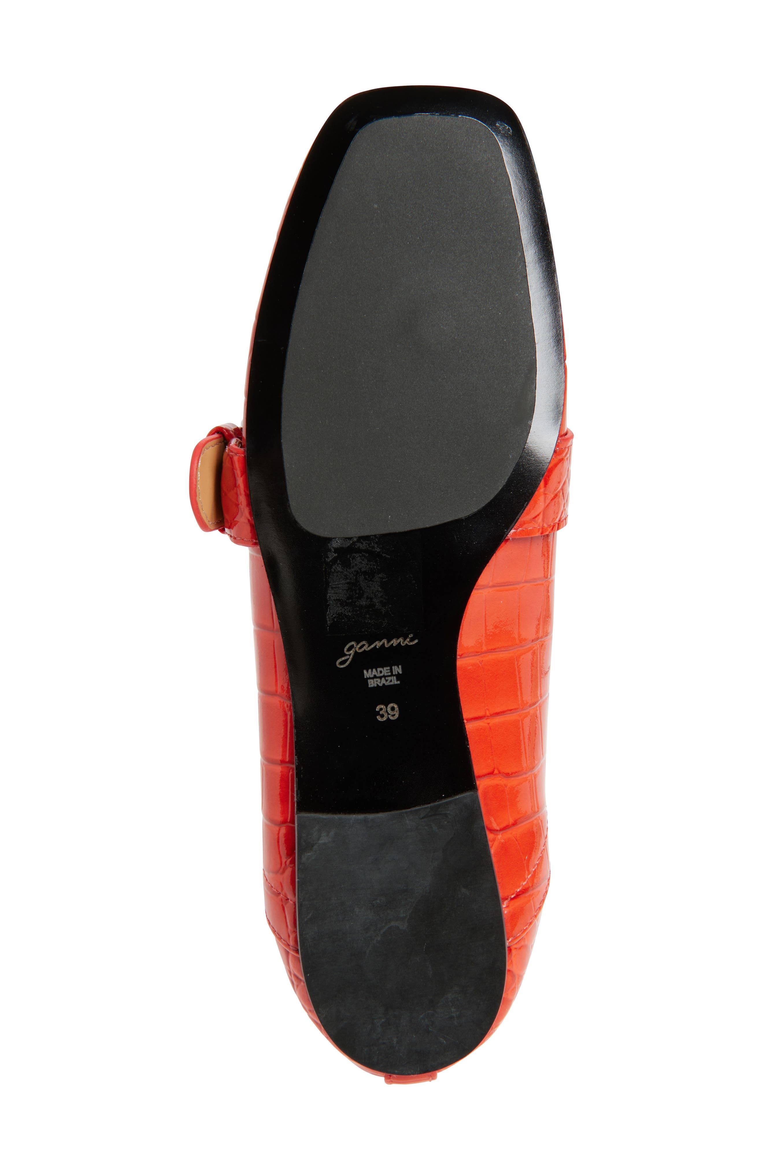 Ganni Mary Jane Ballet Flat in Orange at Nordstrom - 6