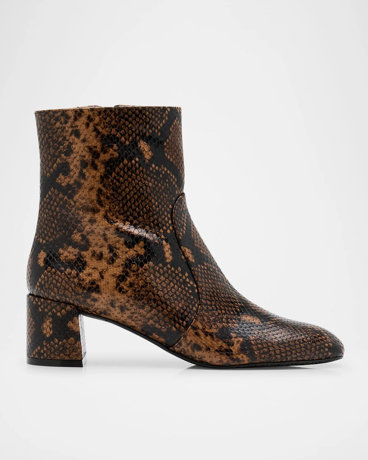 Maeve Snake-Printed Leather Booties - 1