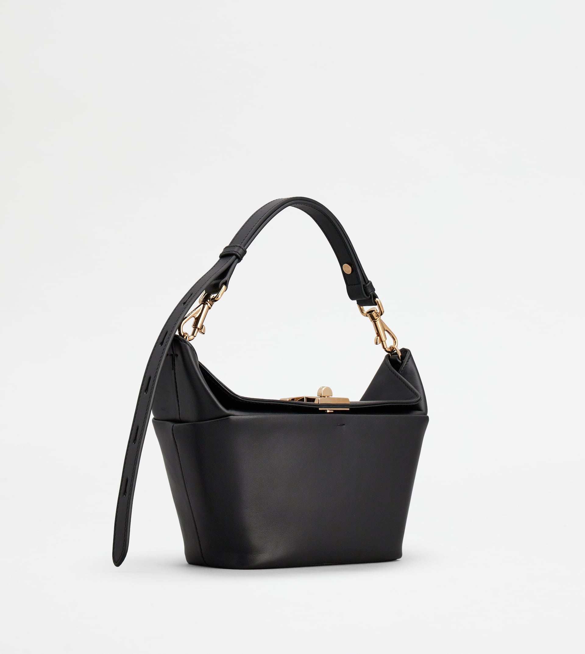 TOD'S TIMELESS T BOX BAG IN LEATHER MINI - BLACK - 5