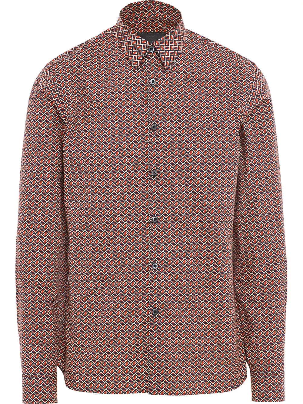 geometric-print poplin shirt - 1