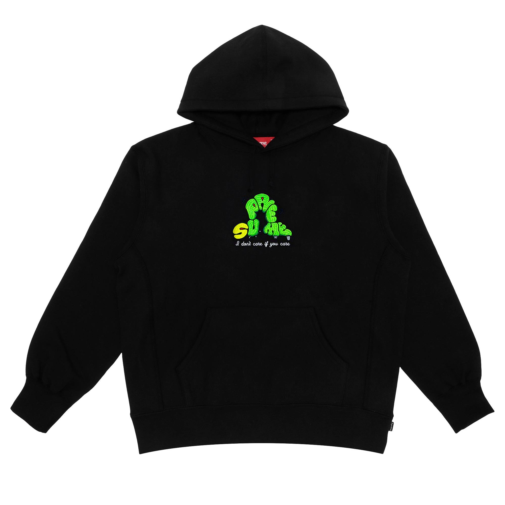 Supreme Don't Care Hooded Sweatshirt 'Black' - 1