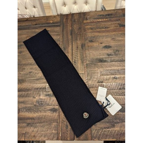 Moncler Women Blue Wool Logo Scarf/Wrap - 5