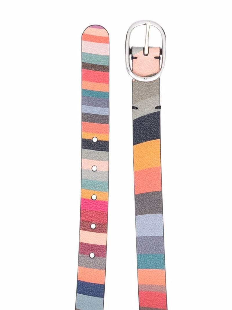 striped slim belt - 2