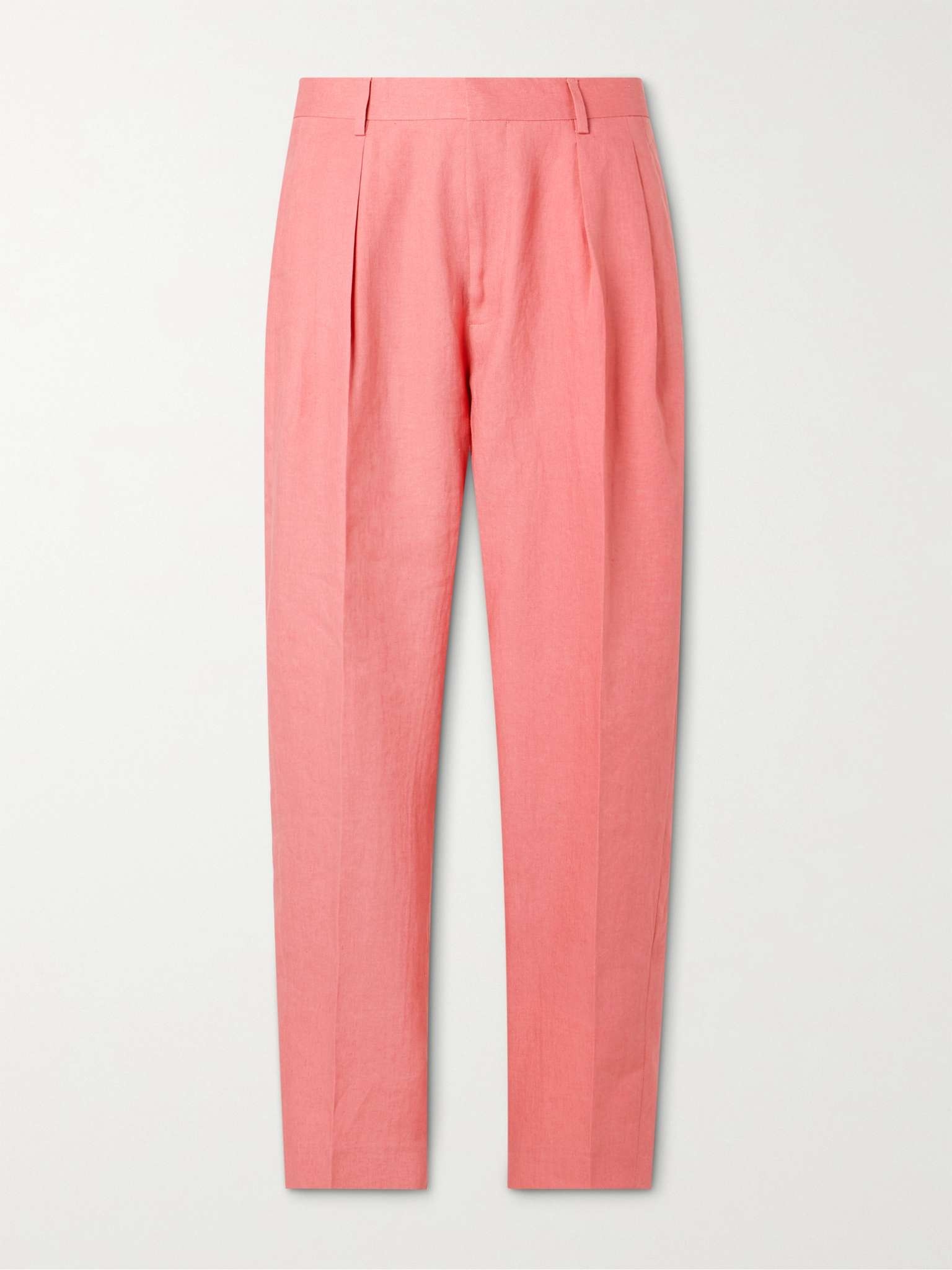 Pleated Linen Suit Trousers - 1