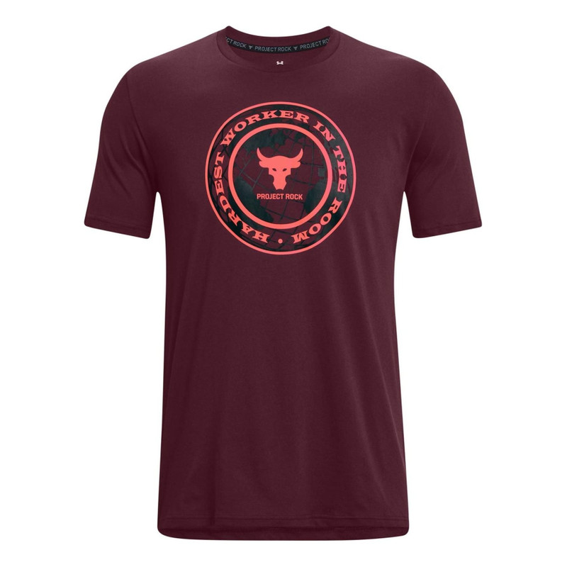 Under Armour Project Rock Globe T-shirt 'Burgundy' 1373746-600 1