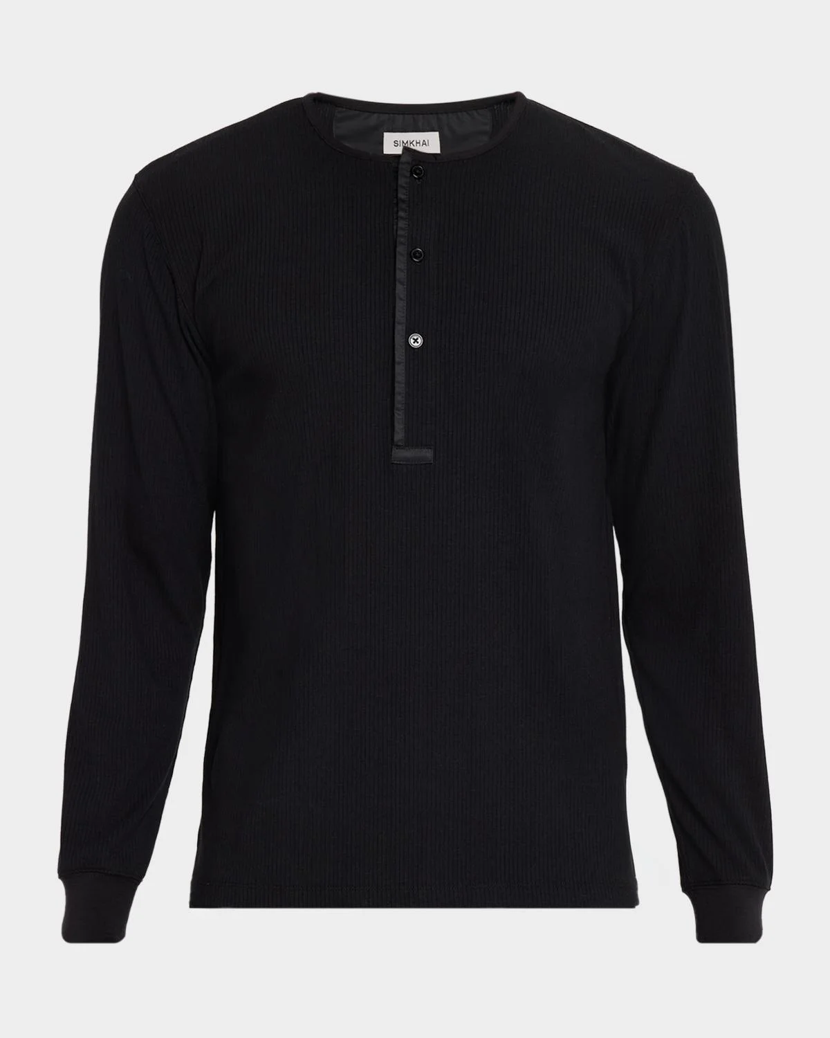 Men's Jay Ribbed Long-Sleeve Henley T-Shirt - 1
