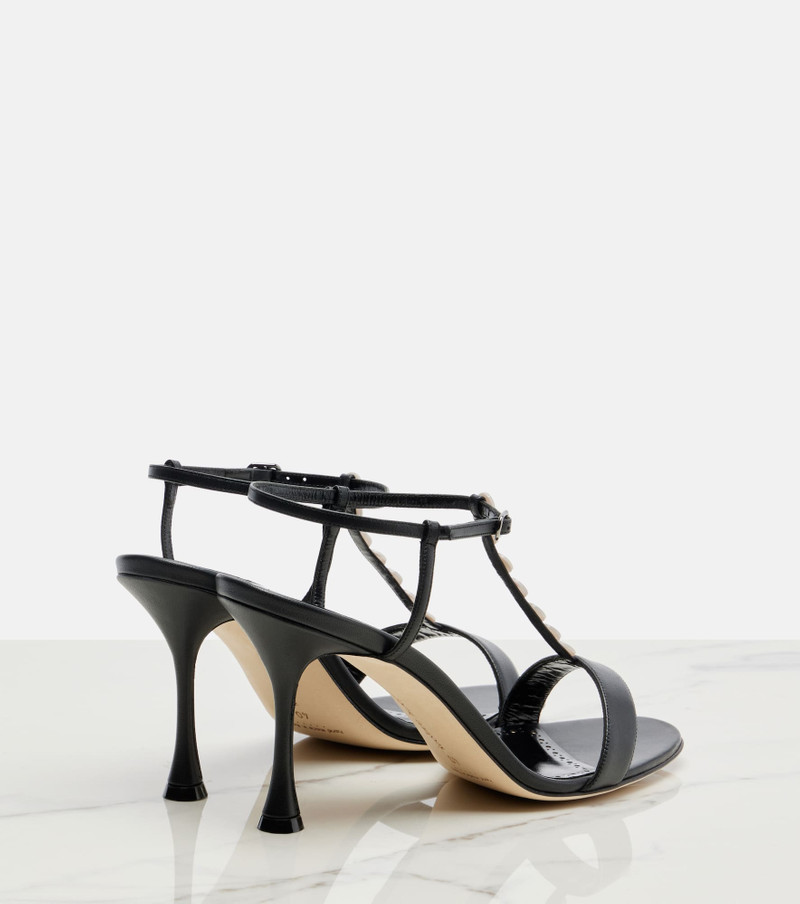 Manolo Blahnik Imbosan leather sandals outlook