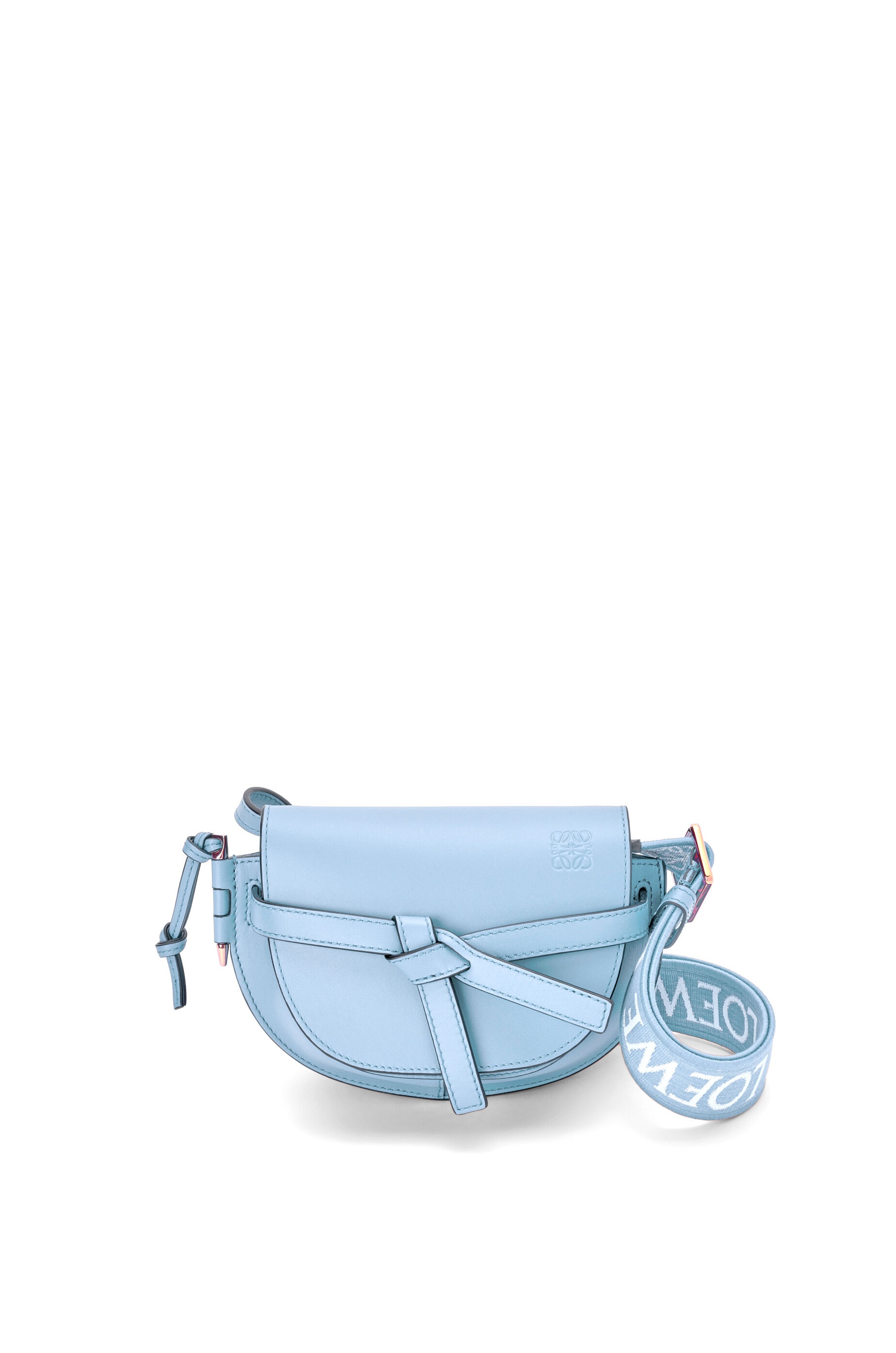 Mini Gate Dual bag in soft calfskin and jacquard - 1