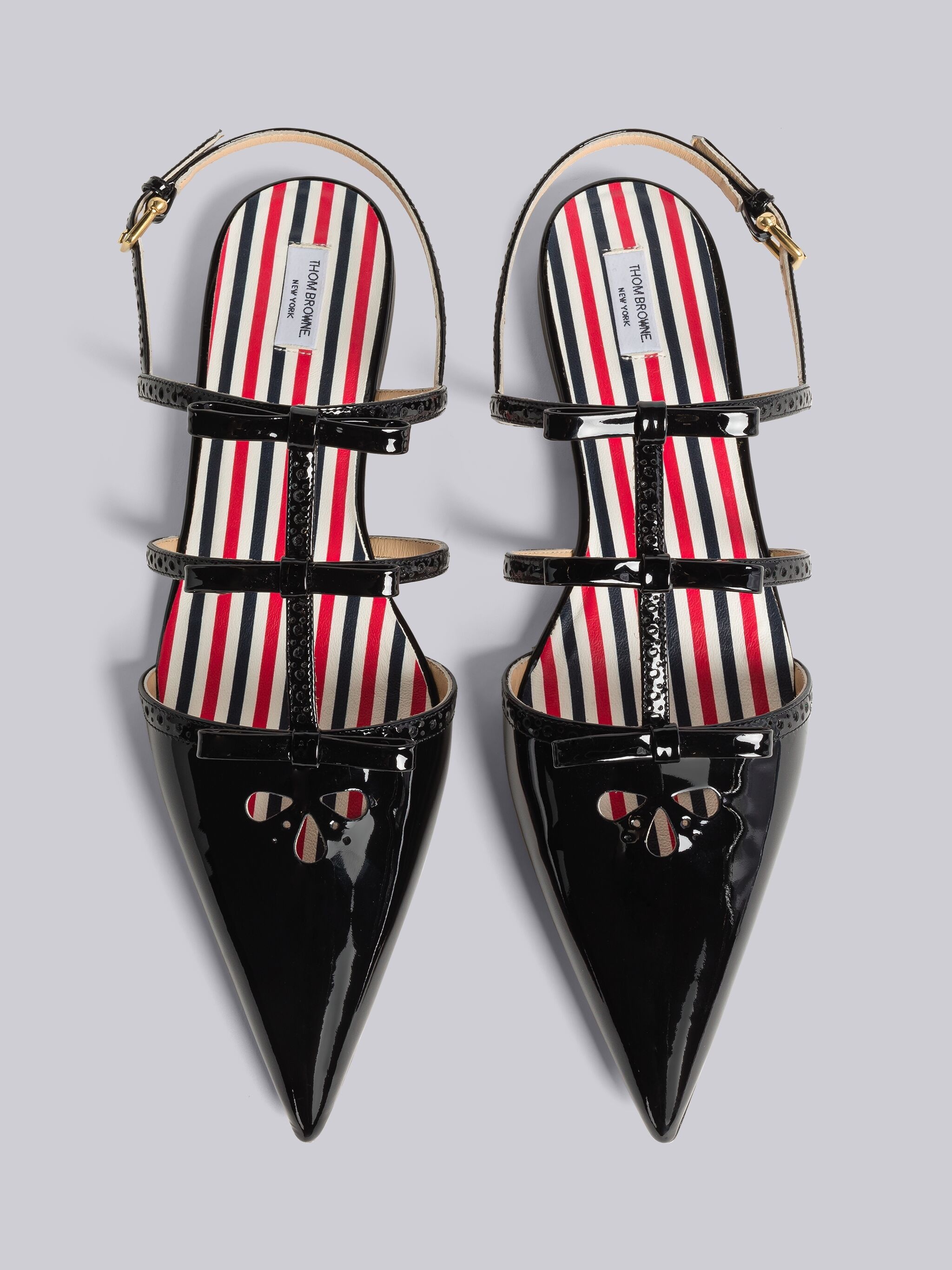 Patent Pointed Bow Slingback Flats - 4