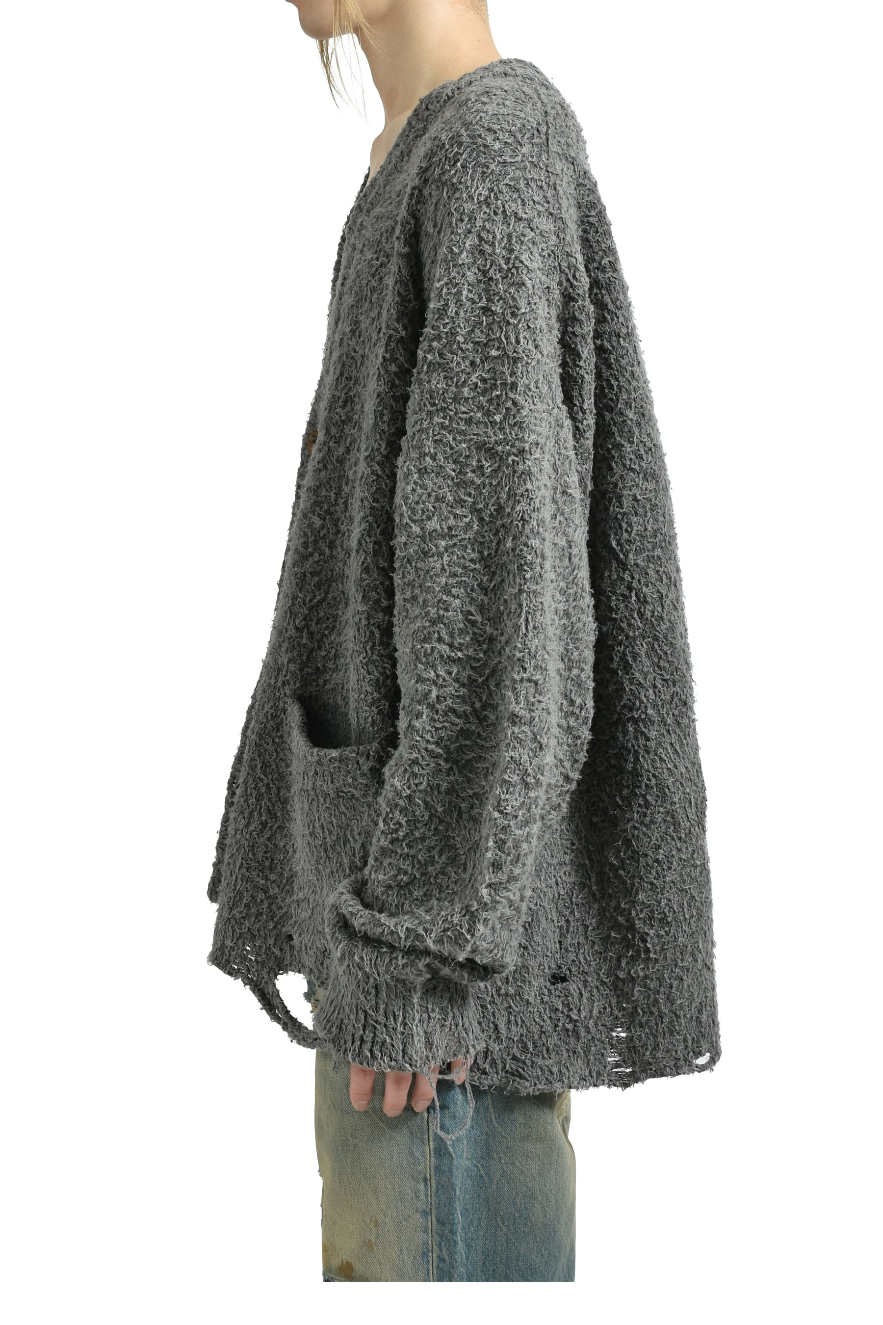 BACKBONE KNIT CARDIGAN / GRY - 3