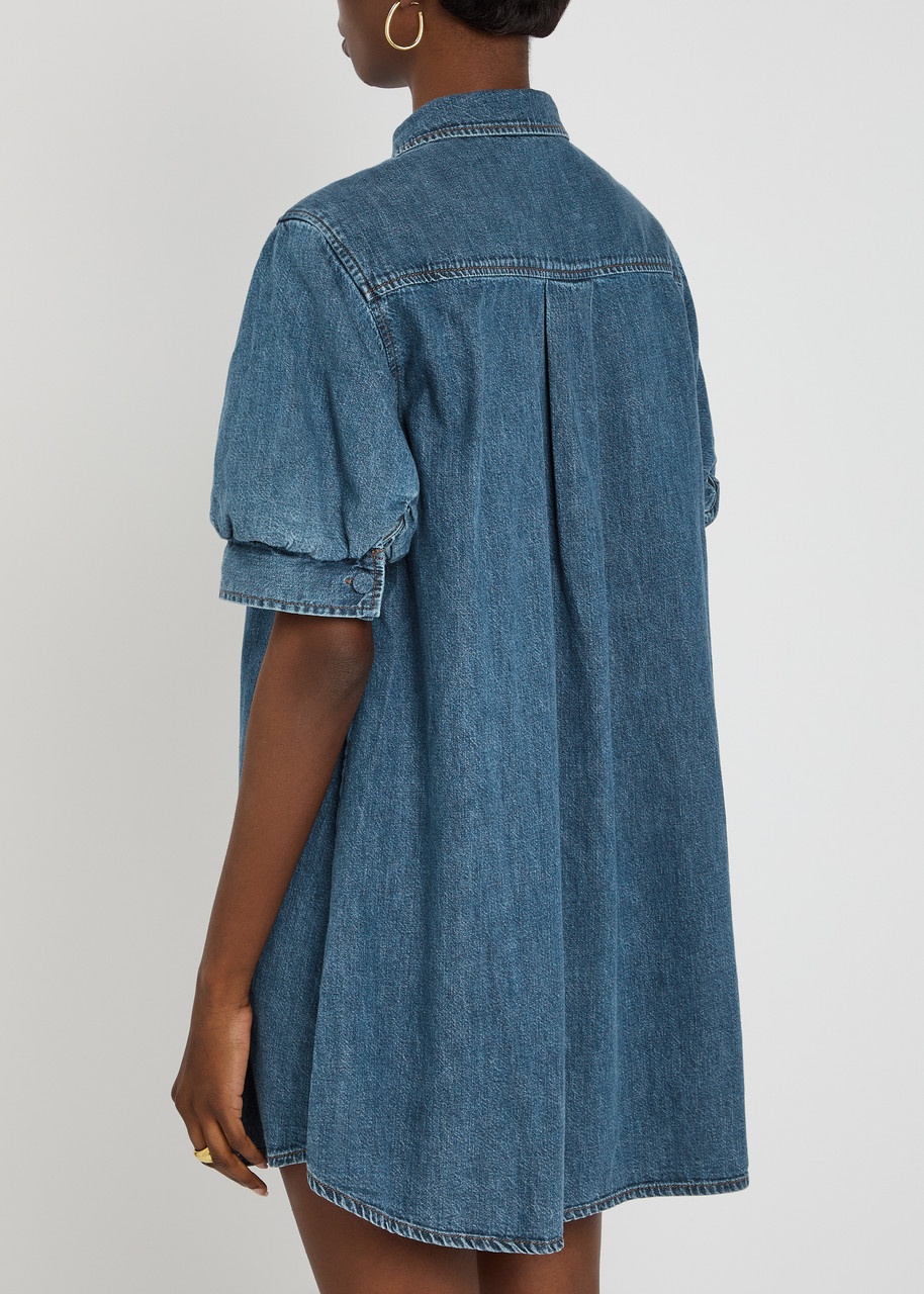 Frame The Play Denim Mini Dress - 3