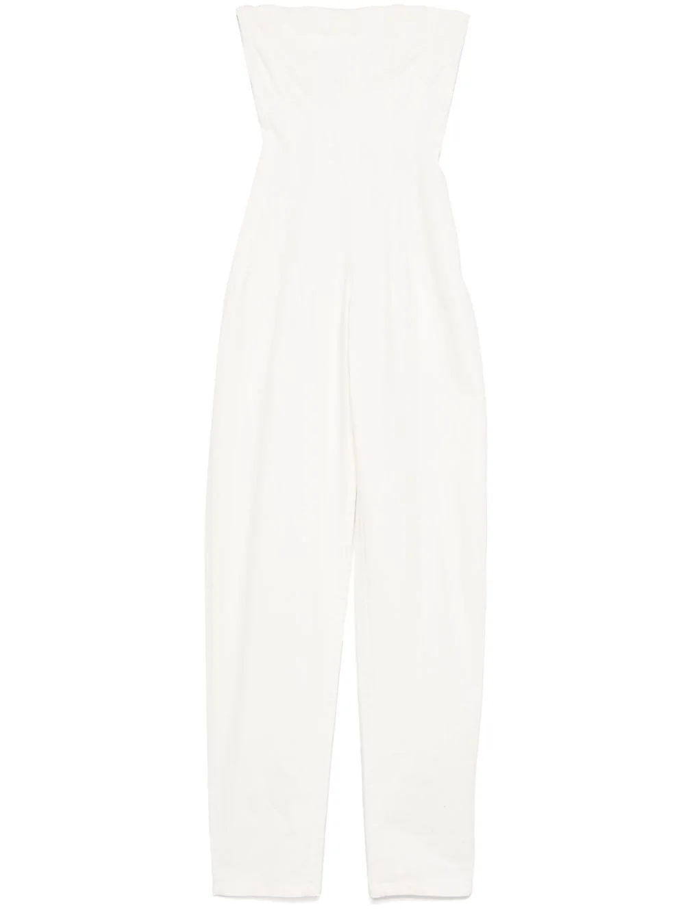 strapless denim jumpsuit - 1