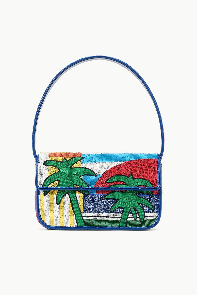 STAUD TOMMY BEADED BAG GRAPHIC PALM 1
