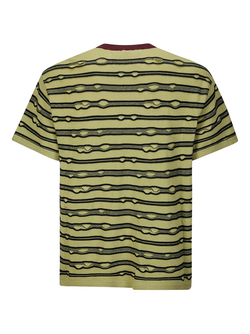 BRAIN DEAD distressed striped T-shirt outlook