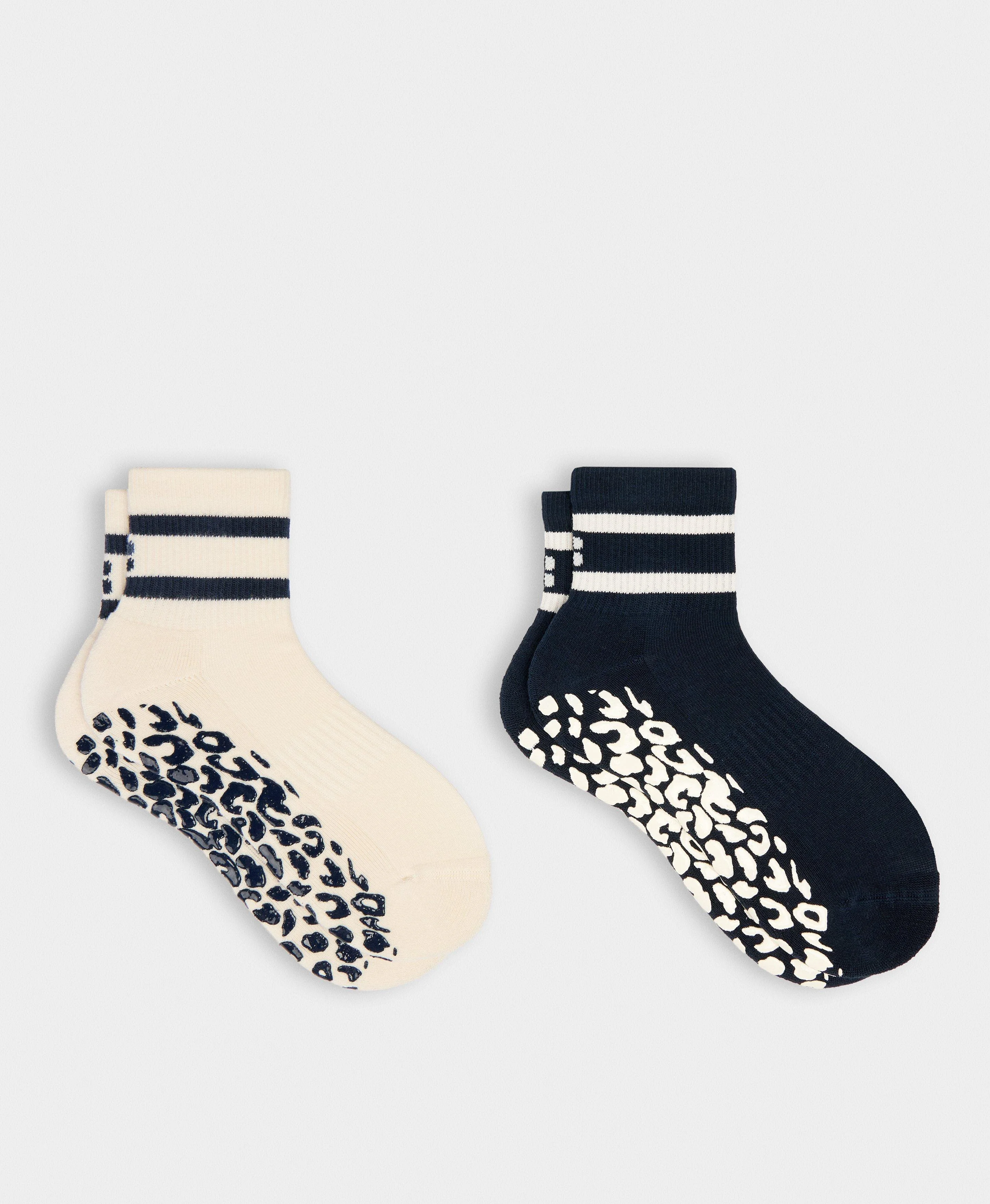 Animal Print Mini Pilates Crew Grip 2 Pack - 1