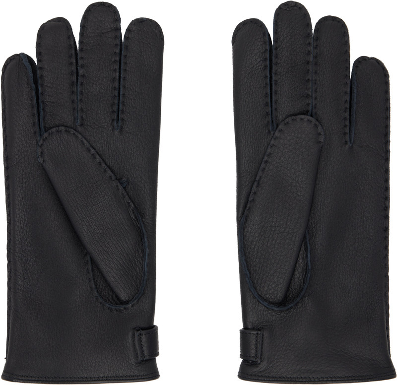 ZEGNA Black Deerskin Gloves outlook