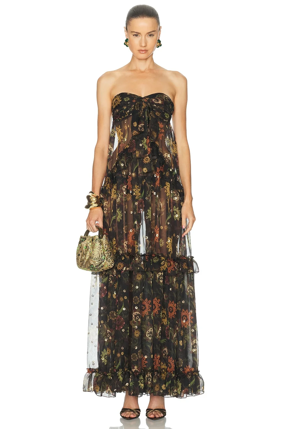 Josiane Sheer Ruffled Maxi Dress - 1