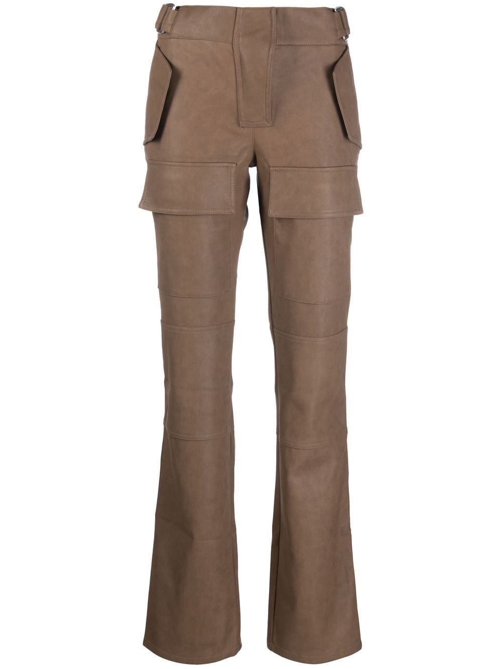 leather-effect cargo trousers - 1
