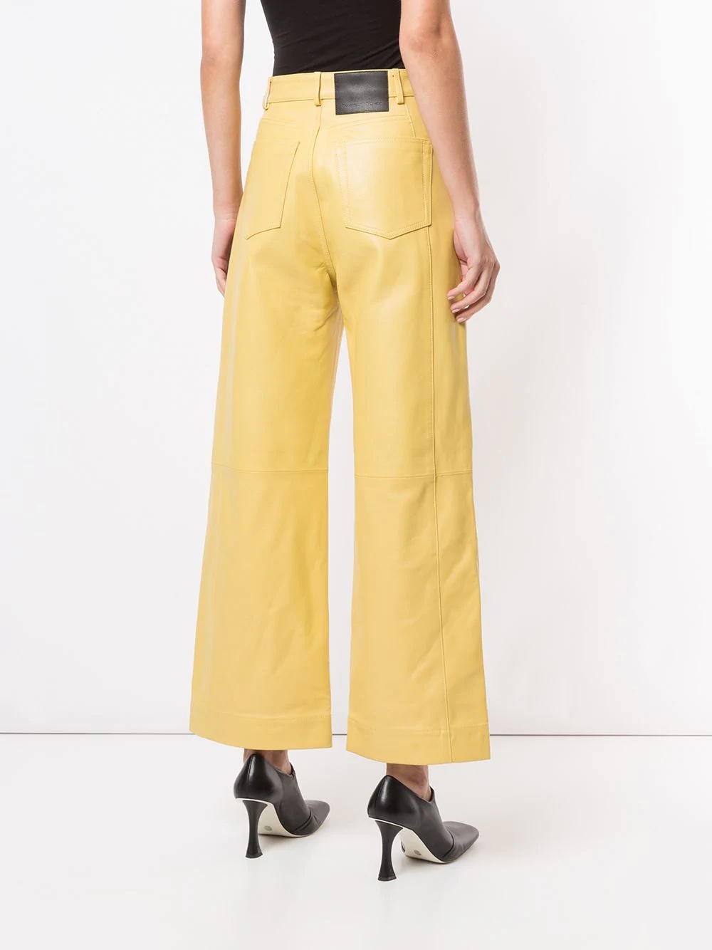 nappa leather flared trousers - 4