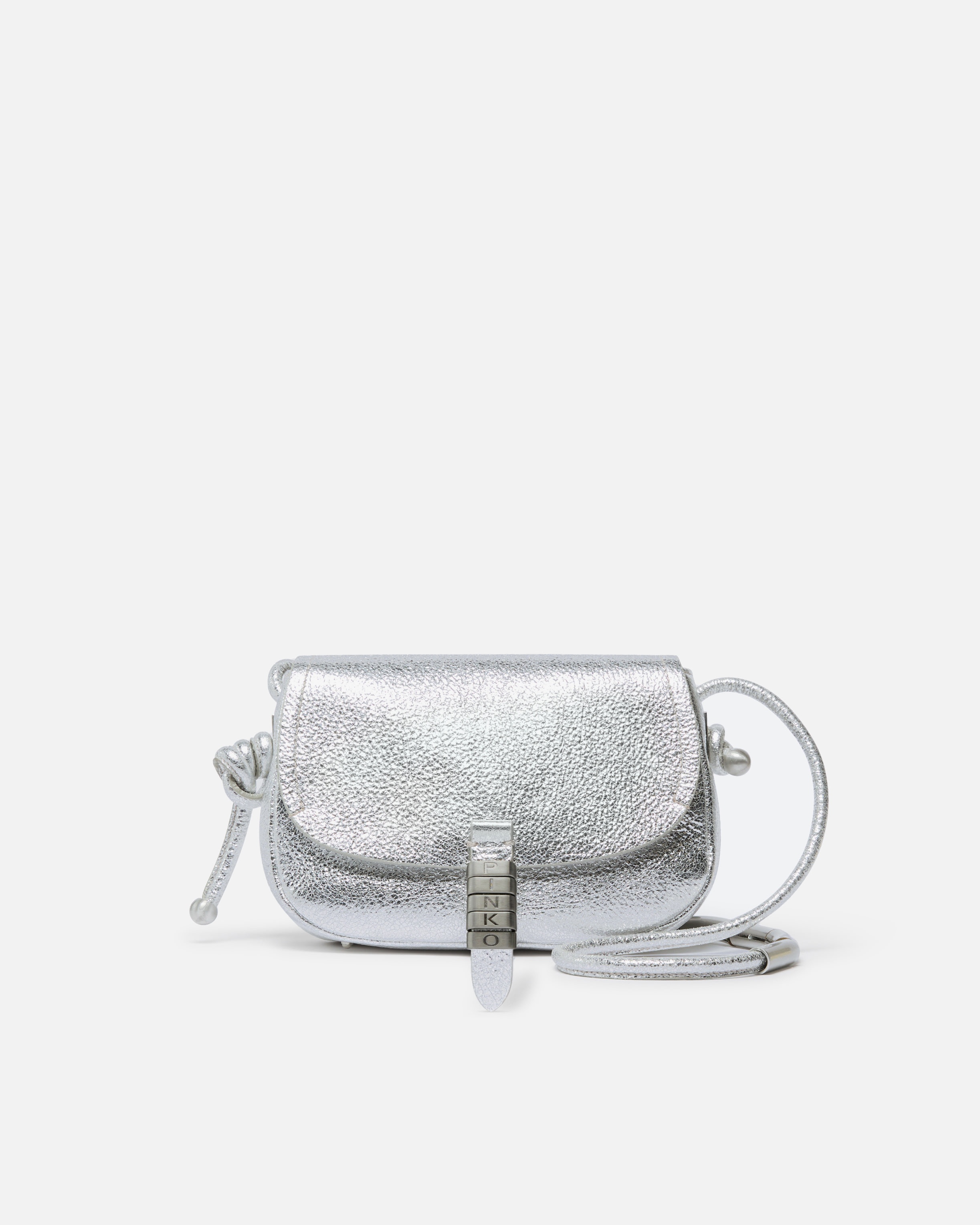 CROSSBODY MINI SADDLE BAG IN LAMINATED LEATHER - 1
