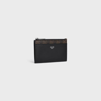 CELINE Zipped Card Holder in Triomphe Canvas and Lambskin outlook