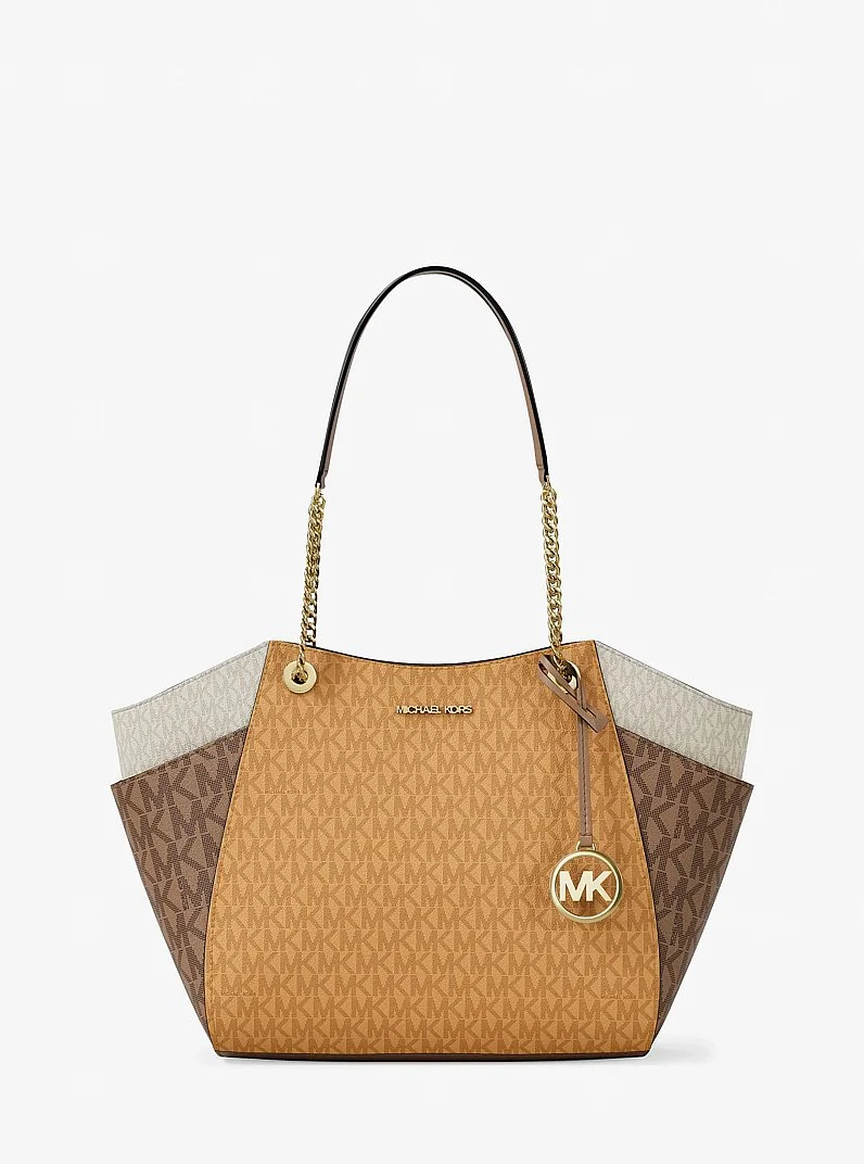 Jet Set Large Color-Block Signature Logo Tote Bag - 1