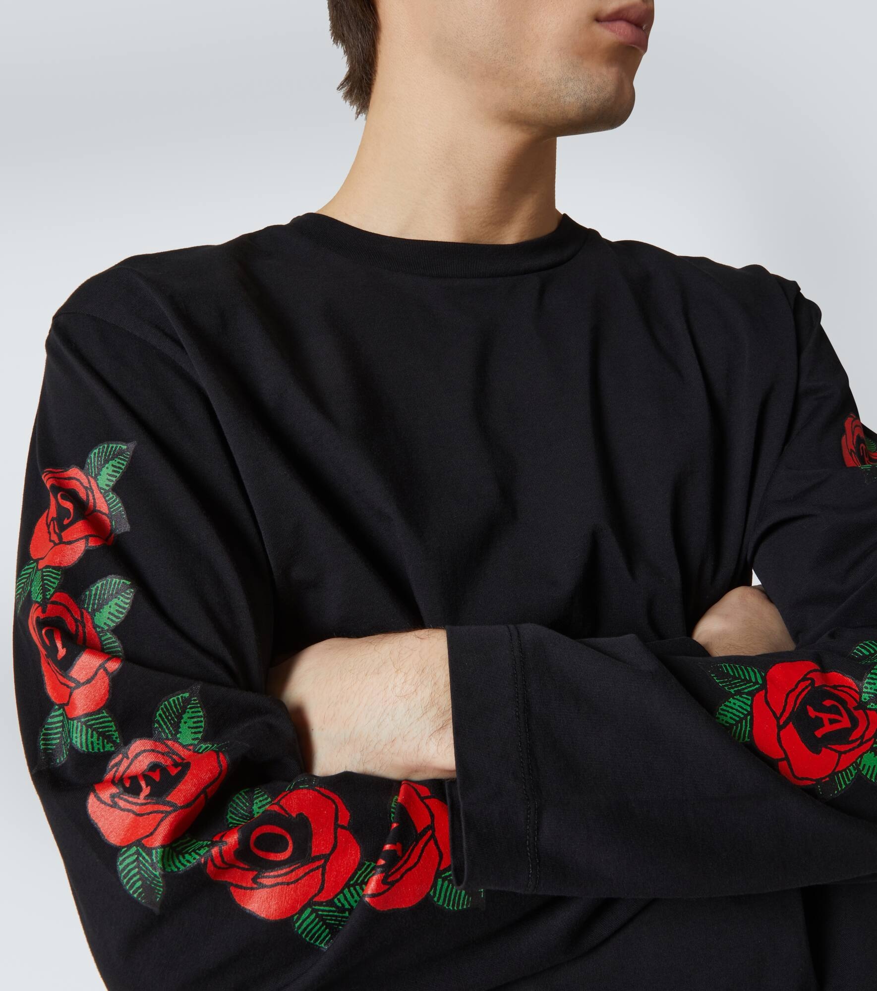 Logo floral cotton jersey T-shirt - 5