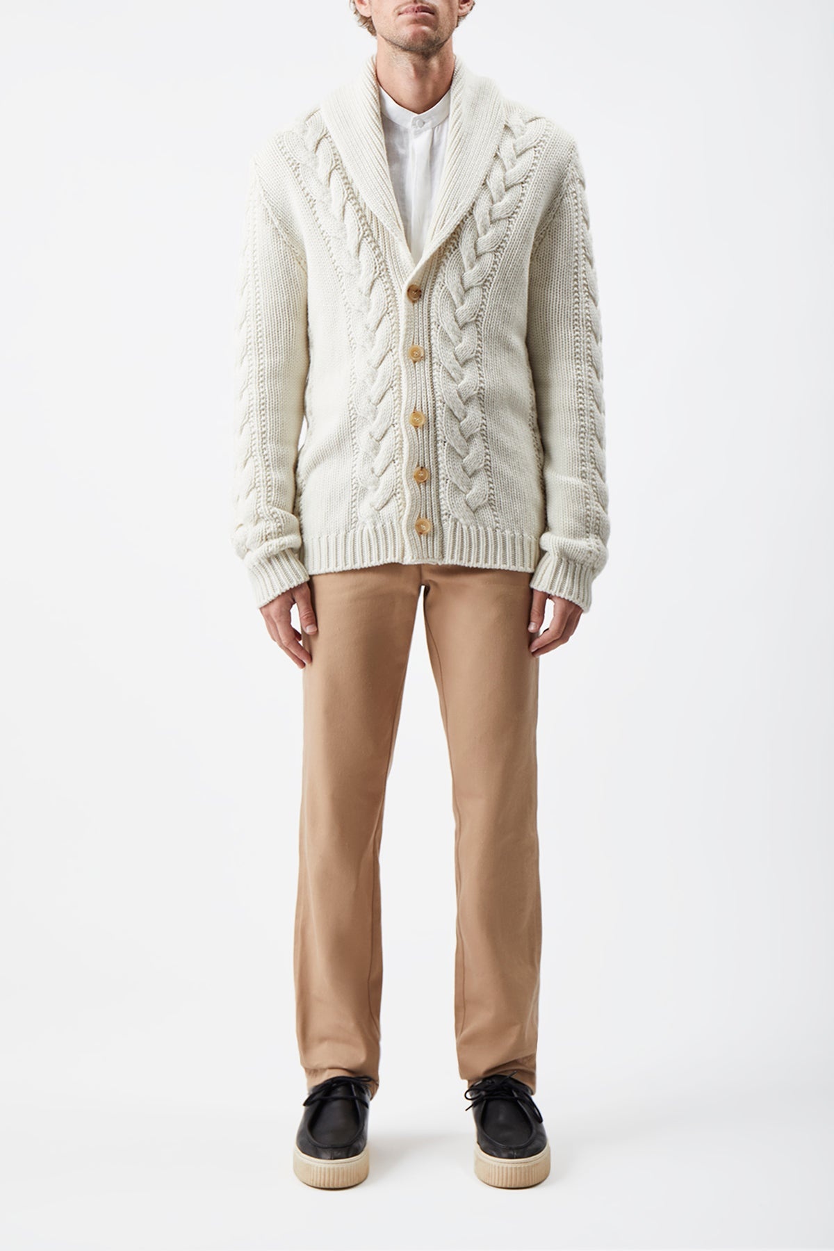 Casa Knit Cardigan in Ivory Cashmere - 2