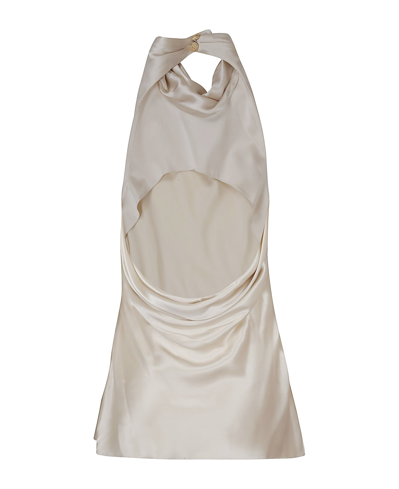 Halterneck Crepe Satin Top - 2