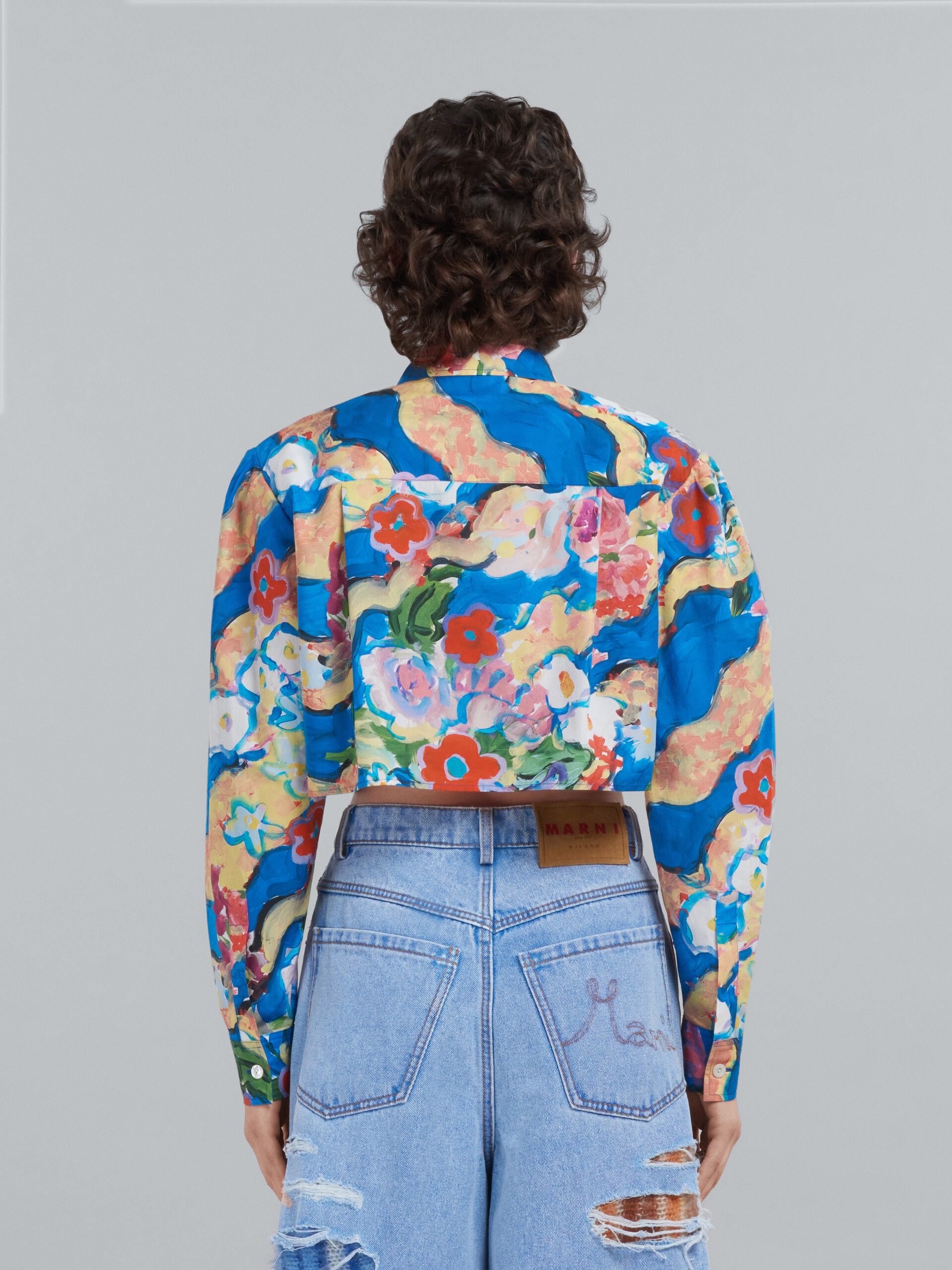 CROPPED PRINTED POPLIN SHIRT - 3