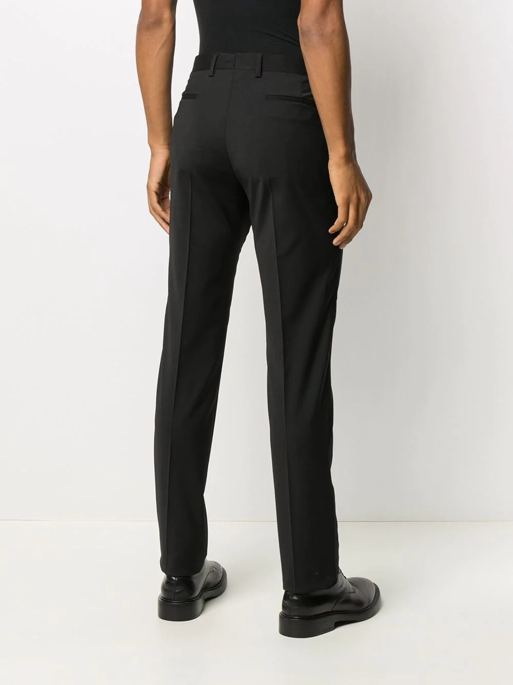 plain slim-fit trousers - 4