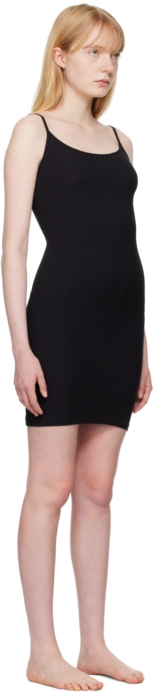 Black Soft Lounge Slip Minidress - 2