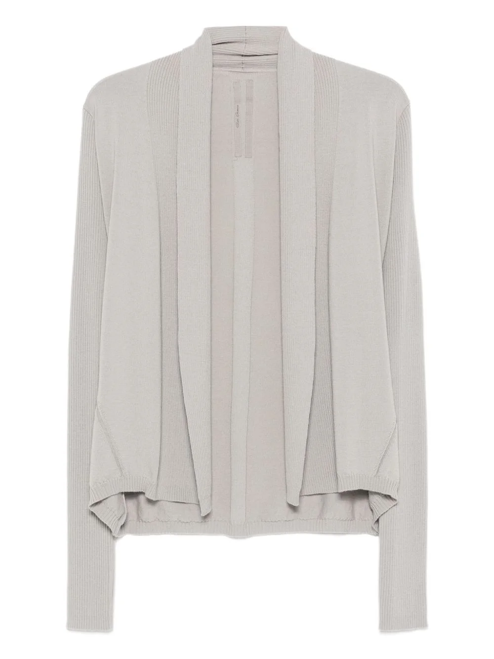 ribbed open-front cardigan - 1