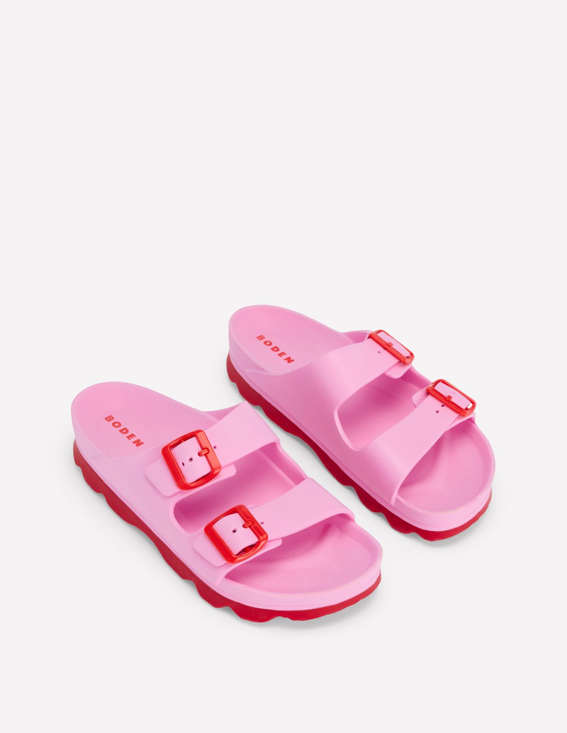 Lyla Double Buckle Sliders-Soft Pink 3