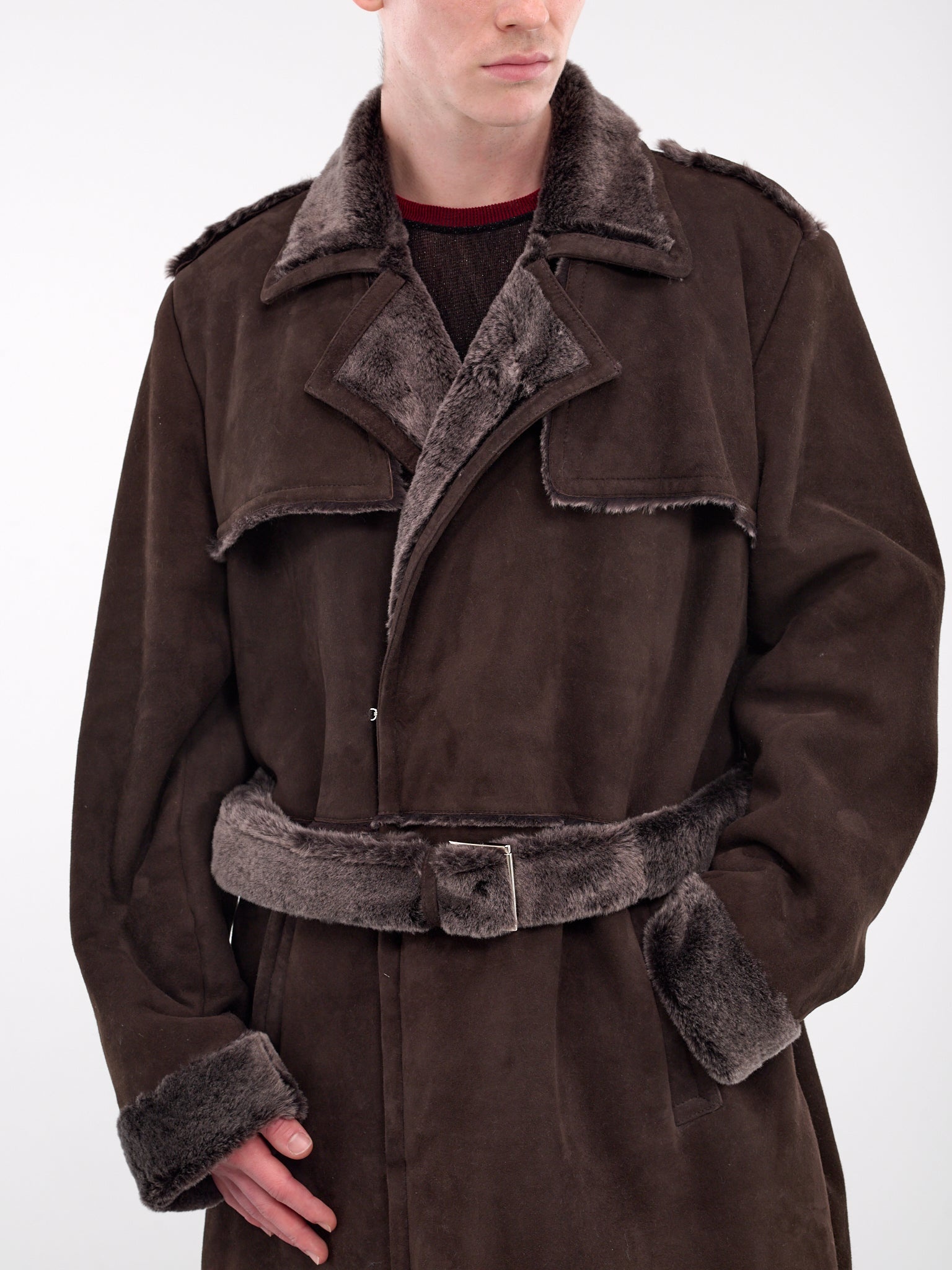 Deborah Long Shearling Coat - 5