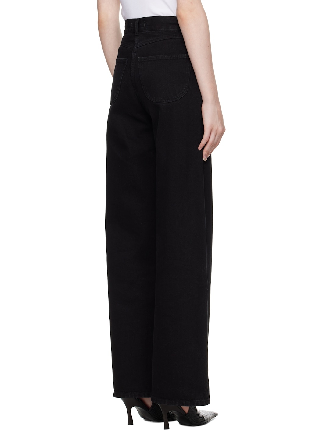 Black Elipse Wide Leg Jeans - 3