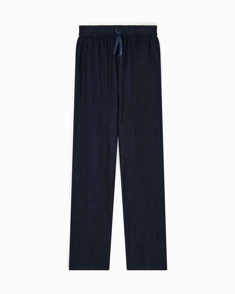 LIGHTWEIGHT DENIM DRAWSTRING TROUSERS 1