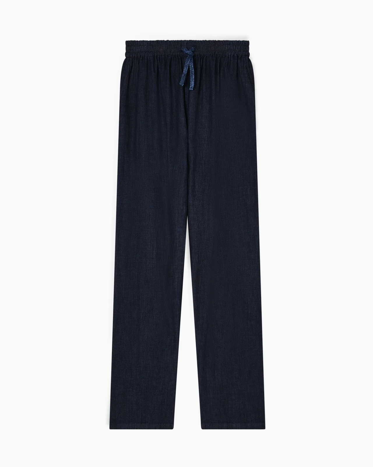 LIGHTWEIGHT DENIM DRAWSTRING TROUSERS - 1