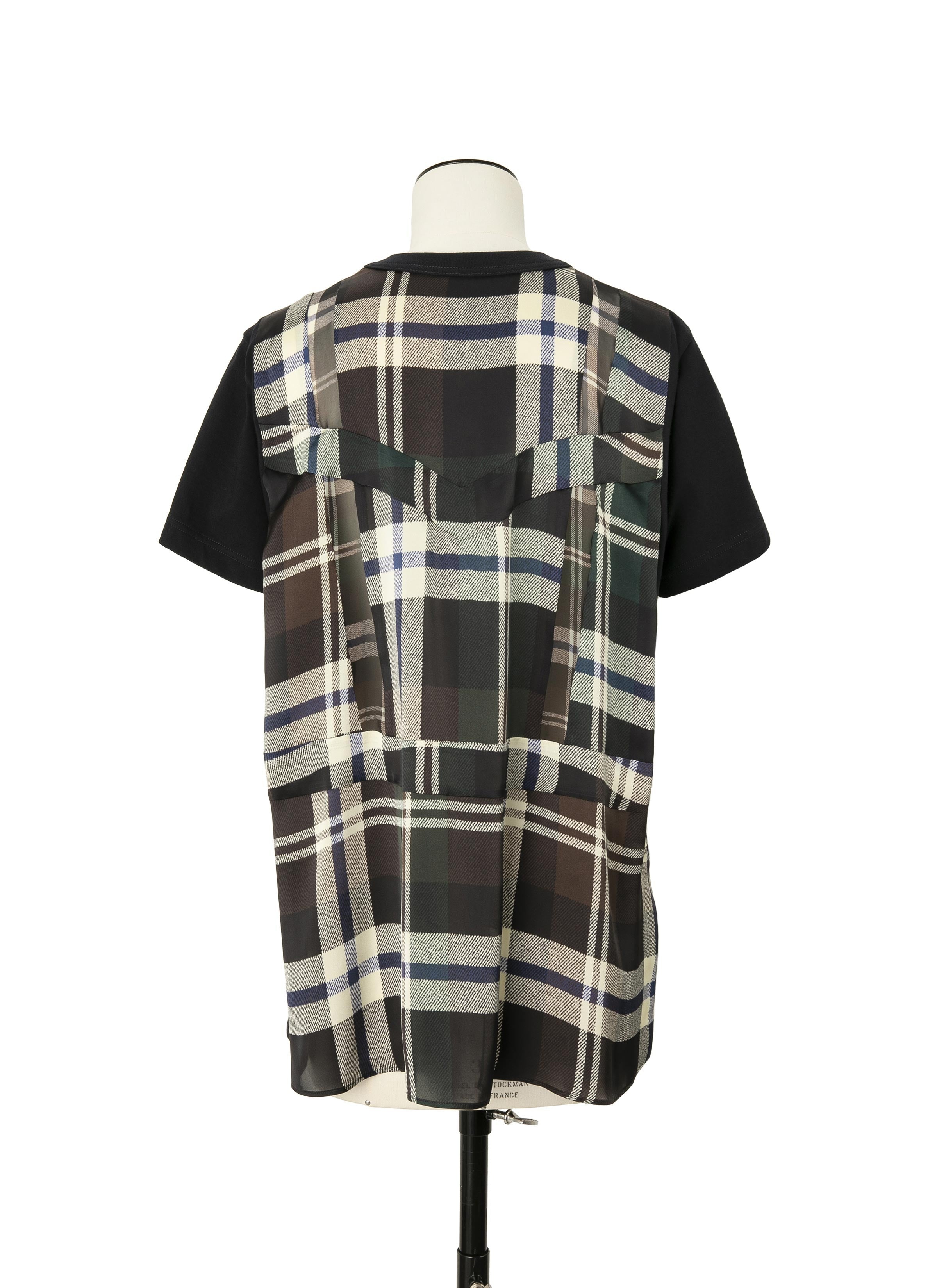Plaid Print x Cotton Jersey T-Shirt - 3