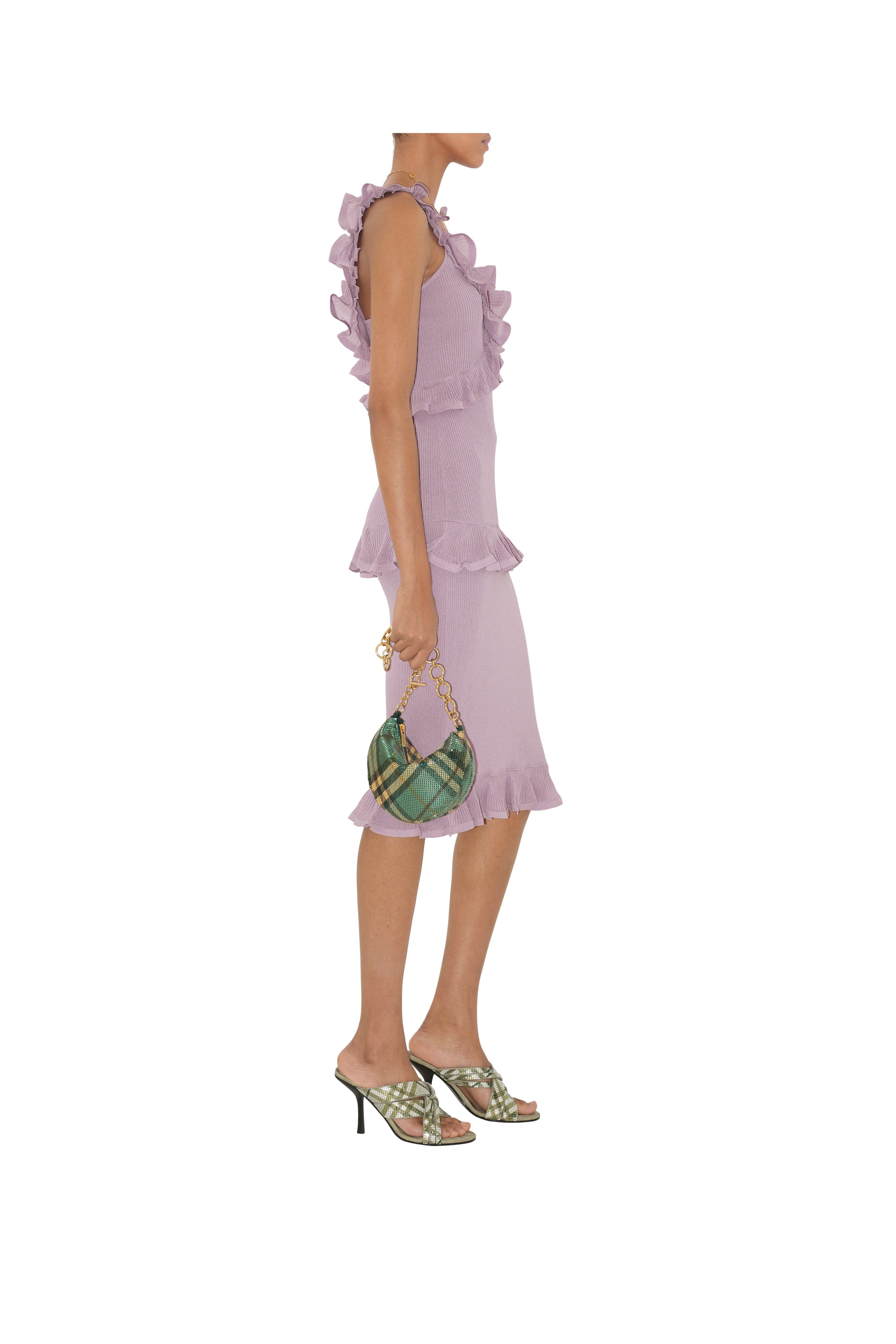 burberry Ruffled Silk Blend Dress in Wisteria at Nordstrom - 3