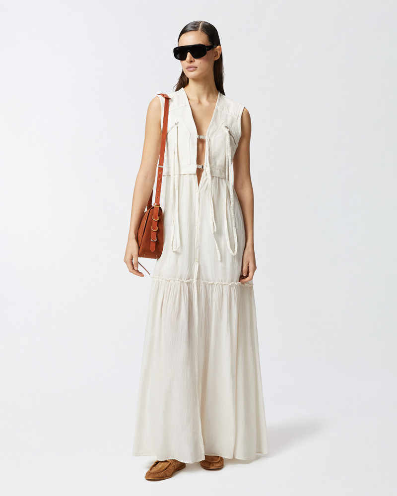 PINKO LONG COTTON DRESS WITH SLEEVELESS UTILITY VEST outlook