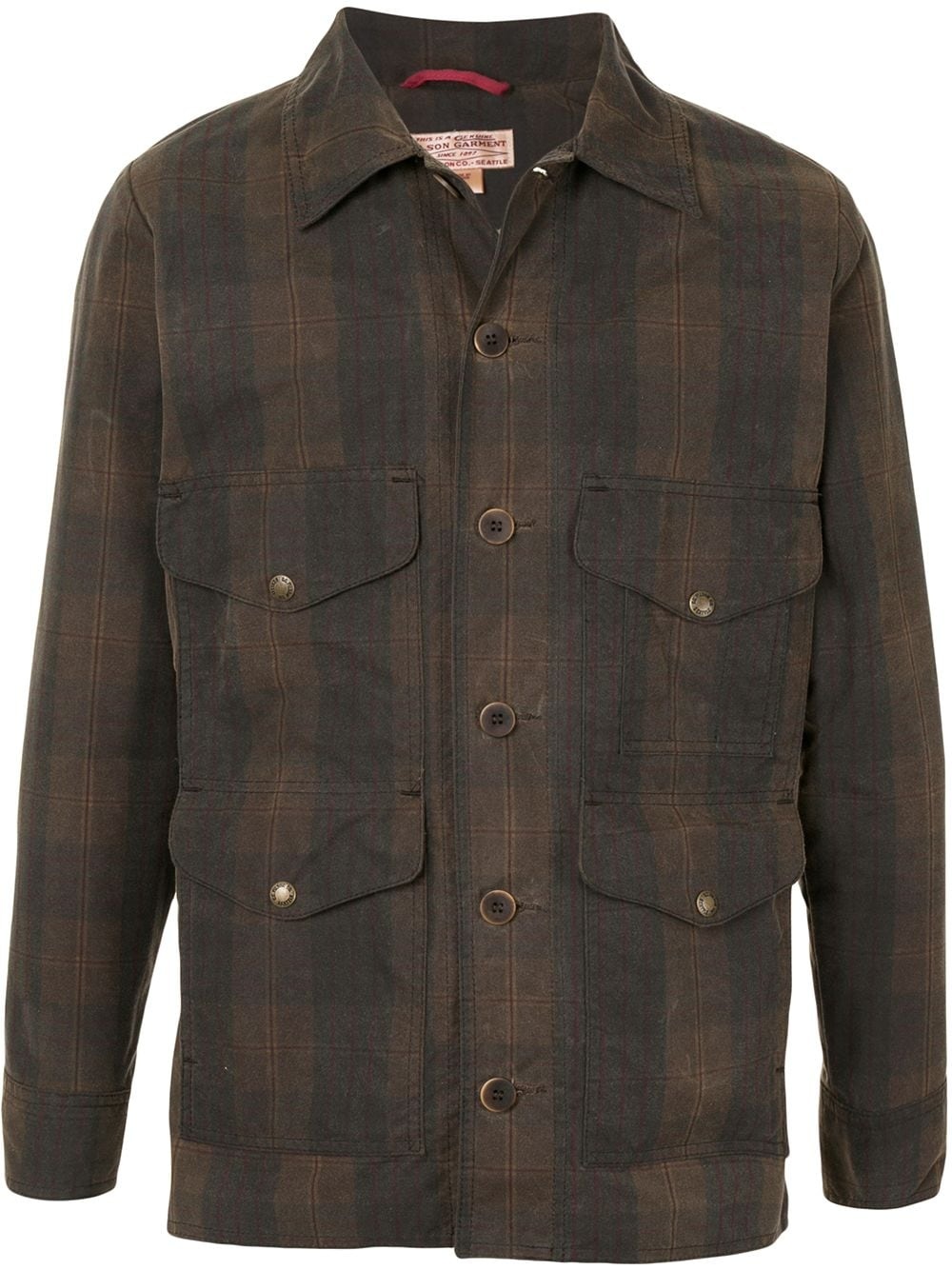 plaid multi-pocket jacket - 1