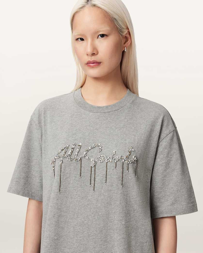 CHAINS EMBELLISHED T-SHIRT MINI DRESS 4