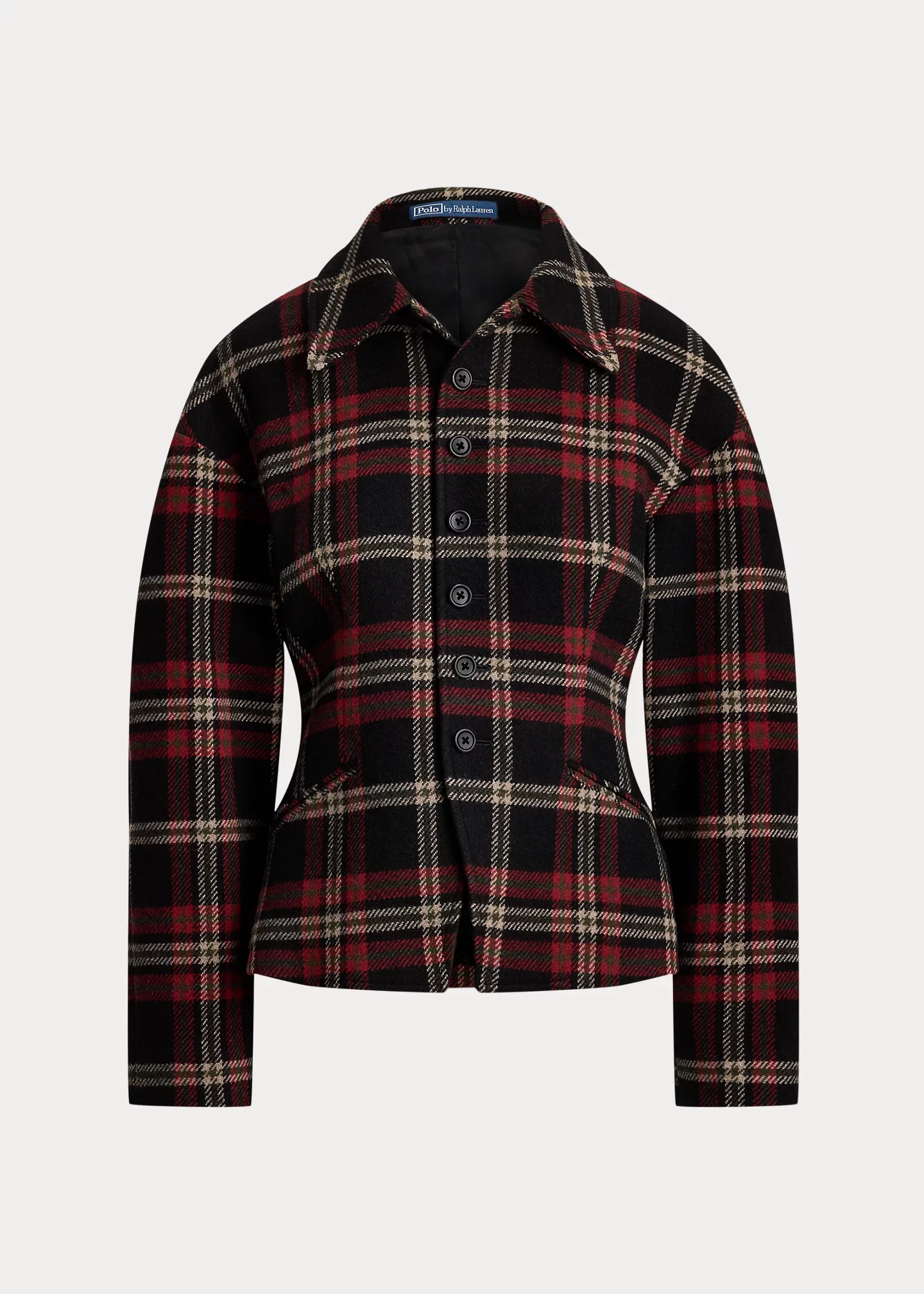 Plaid Tweed Sculpted Jacket - 1