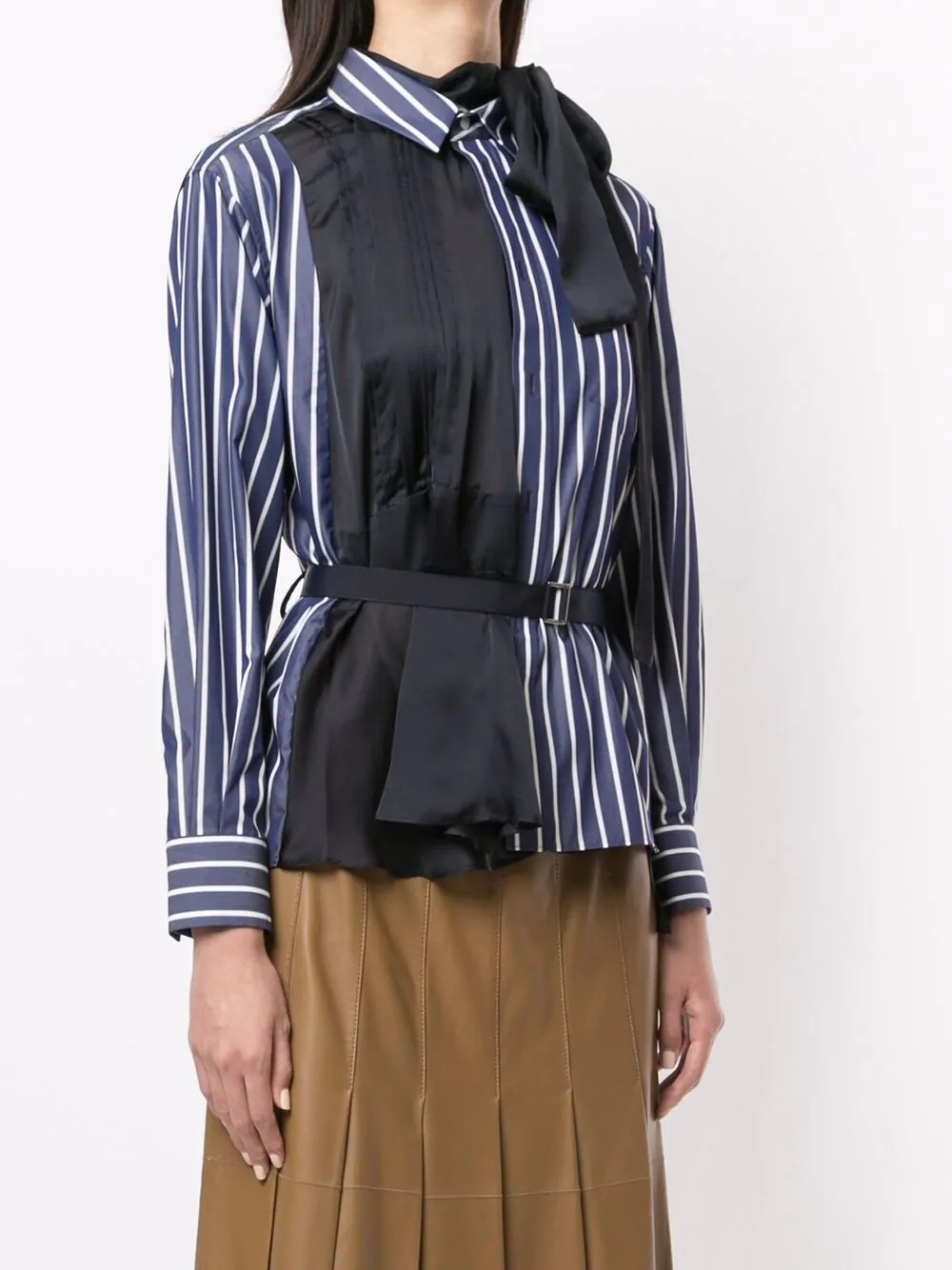 contrast-panel shirt - 3