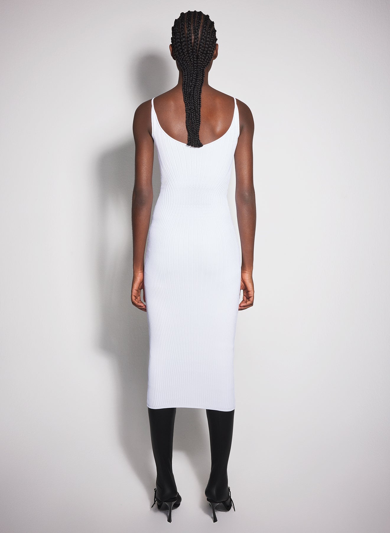 white sculpting knit dress - 4
