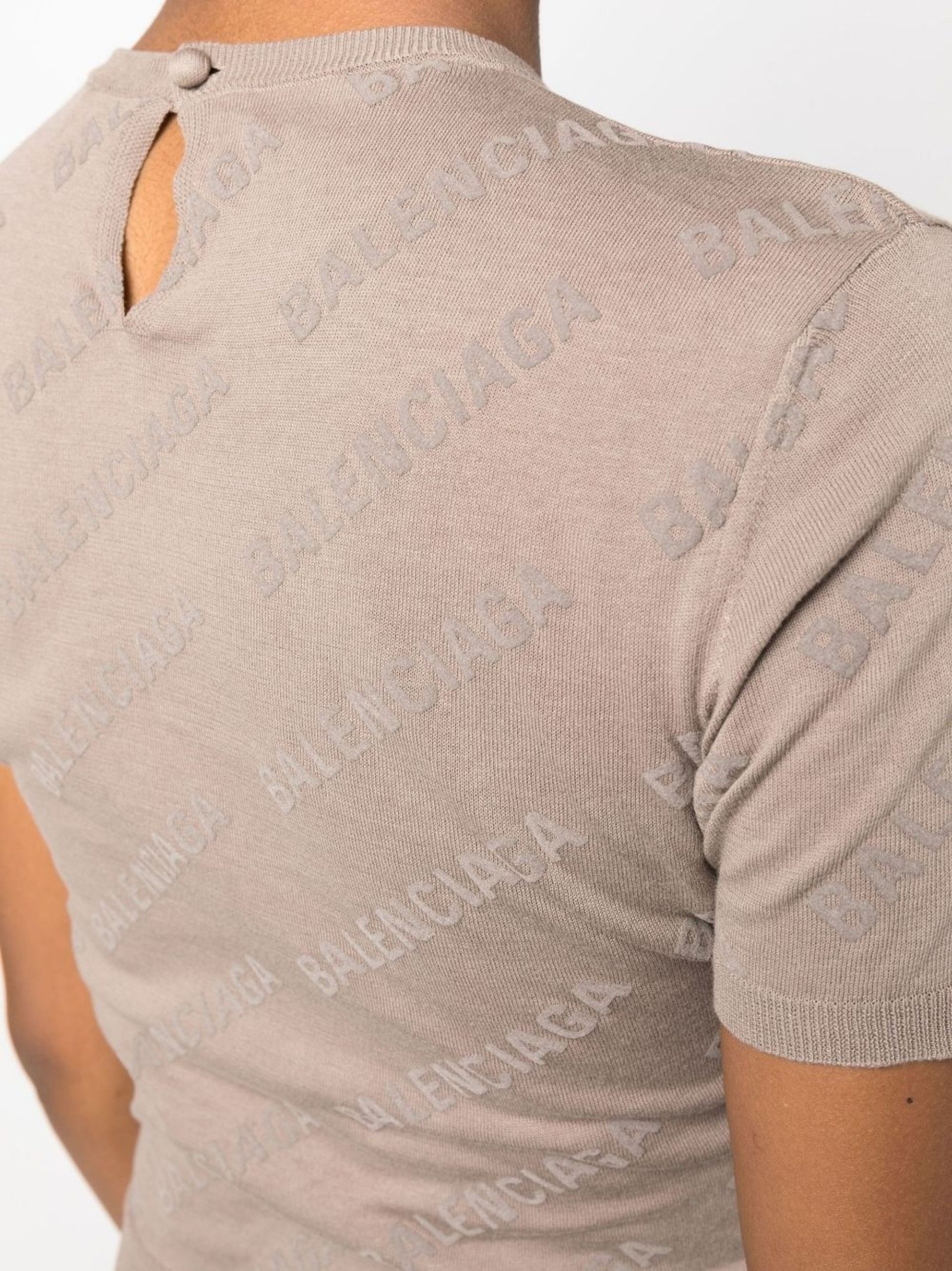 logo-print cropped knitted top - 8