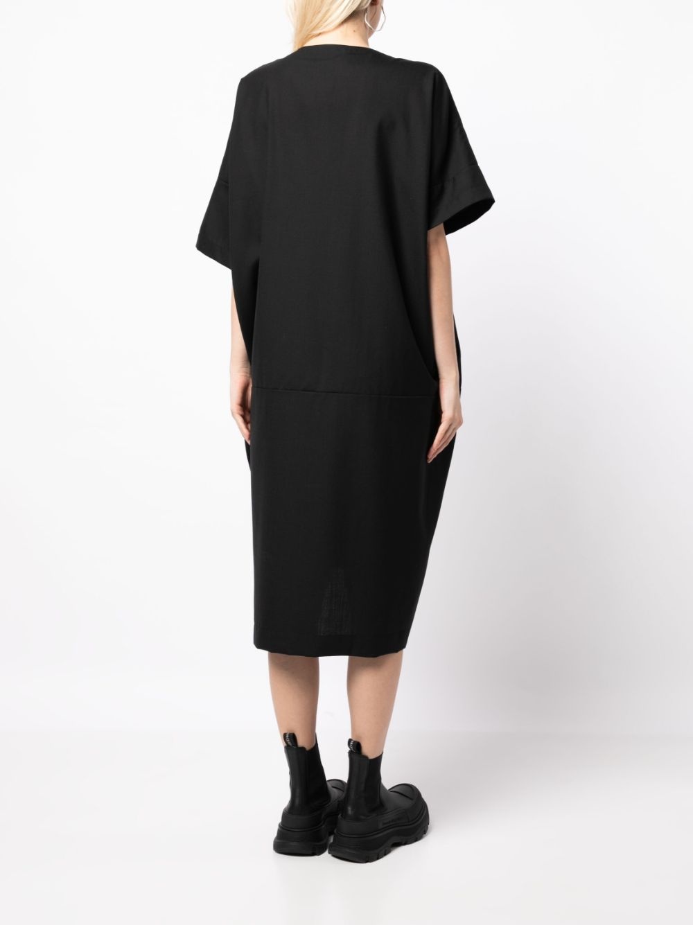 asymmetric midi wool dress - 4