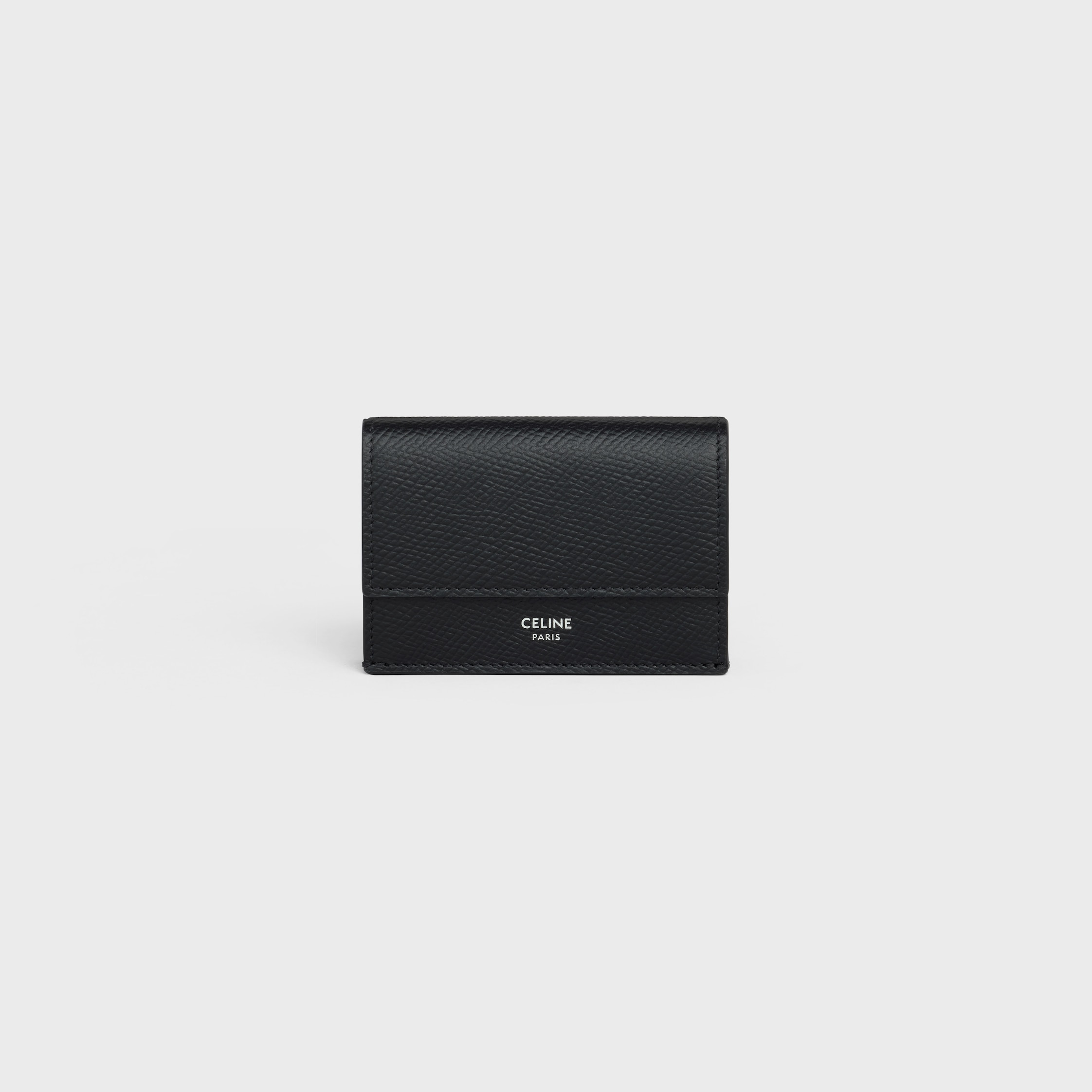 Folded Compact Wallet in Grained Calfskin - 1